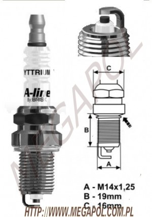 ŚWIECE ZAPŁONOWE - BRISK A-Line - DR14YCY-1 Brisk A-Line 34 / jedna elektroda