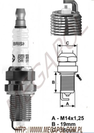 ŚWIECE ZAPŁONOWE - BRISK Silver - Swieca DR14YS-9 Brisk Silver lpg/cng