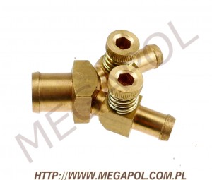 REGULATORY GAZU - Regulacje ze śrubką - Regulator gazu o19x12x12 z 2 śrubkami - Fork Double Adjusting Valve